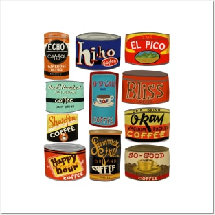 Vintage coffee tins Posters and Art